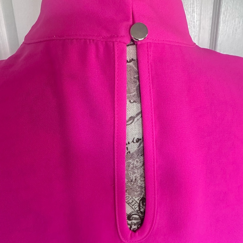 River Island ASOS dopamine pink Long Sleeve Wrap Event Blouse Size 6 fits M/L - Picture 7 of 8